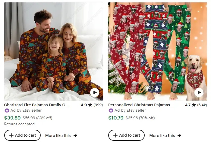 圣誕服飾六款爆款服飾之親子睡衣，家居服