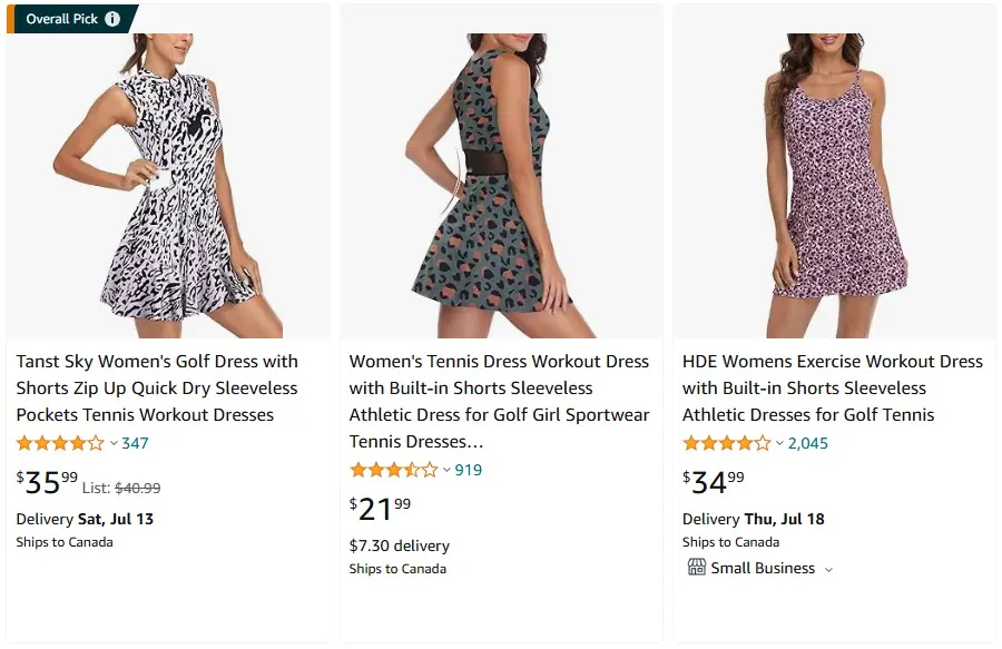 跨境選品，運動服品類裙子熱賣