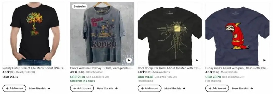 Etsy跨境平臺pod定制男裝